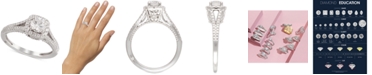 Marchesa Certified Diamond Engagement Ring (1-1/4 ct. t.w.) in 18k White Gold, Created for Macy's 
